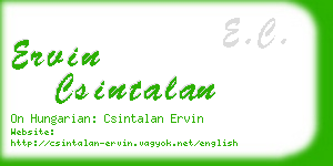 ervin csintalan business card